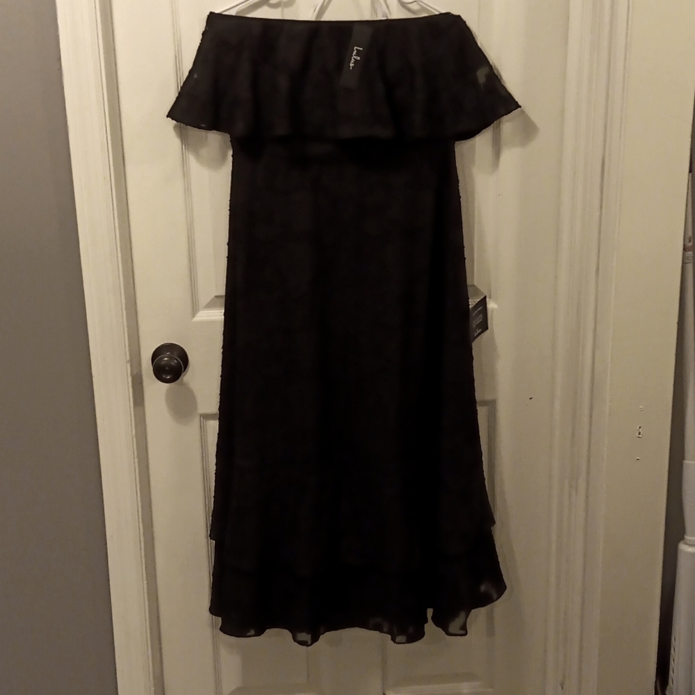 Lulus strapless dress, black